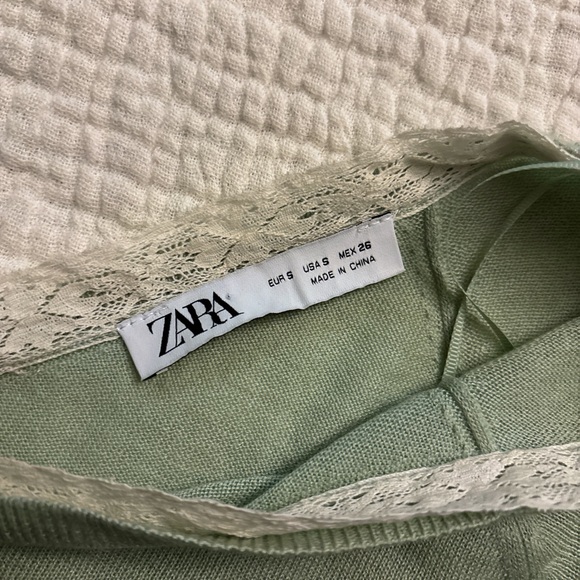 sage green lace trim sweater ♡ - Picture 3 of 3